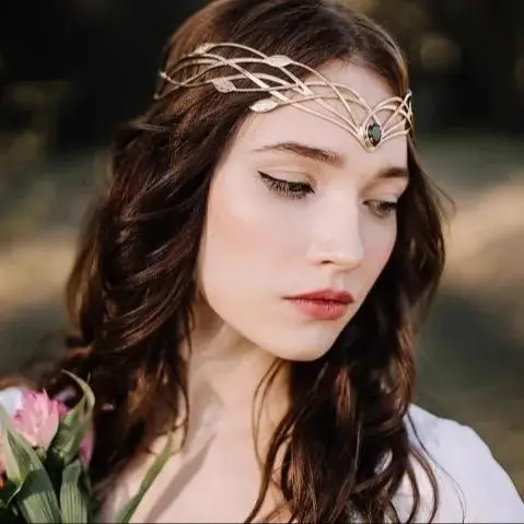 Vintage King round Elves Crown Tiara-Leaf Headband for Women And Men Bridal Hair Accessory Wedding Headwear Gift hair accessory,hair headdress,bridal headwear,hair band crown