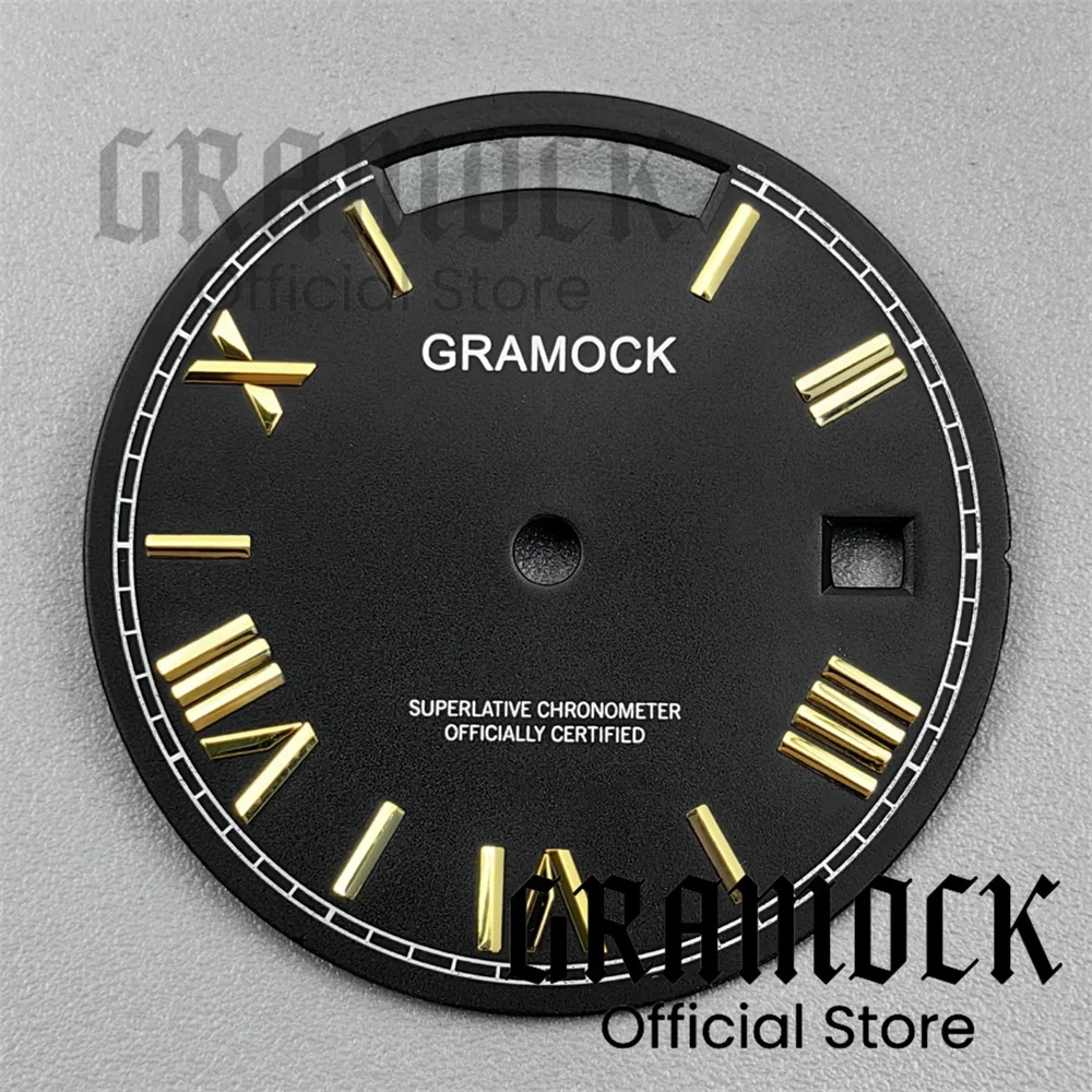 Sky Blue and Coffee Grey Sunburst Watch Dial with Roman Edge Markers - Dual Calendar Week Display