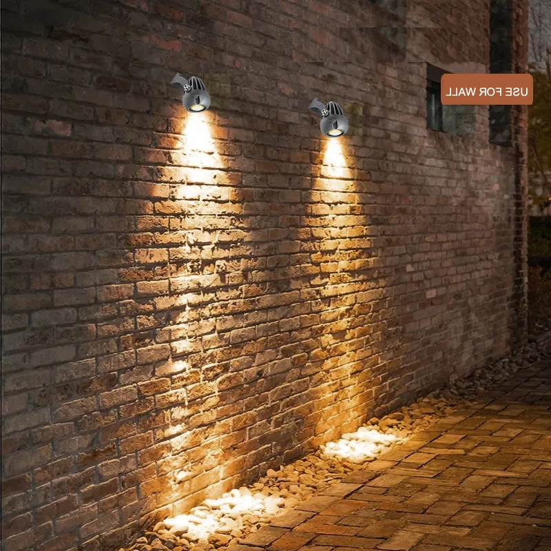 5W 12W LED Spotlight For Outdoor Wall Building Store Home 220V Warm Cold White RGB Remote bluetooth Waterproof IP66 Spot Lights 5