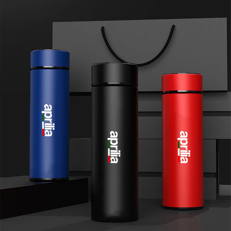 500ml Intelligent Car Thermos Cup Tea Coffee Vacuum Flask Temperature Display Smart Water Bottle For Aprilia RSV4 RS660 Tuono RS