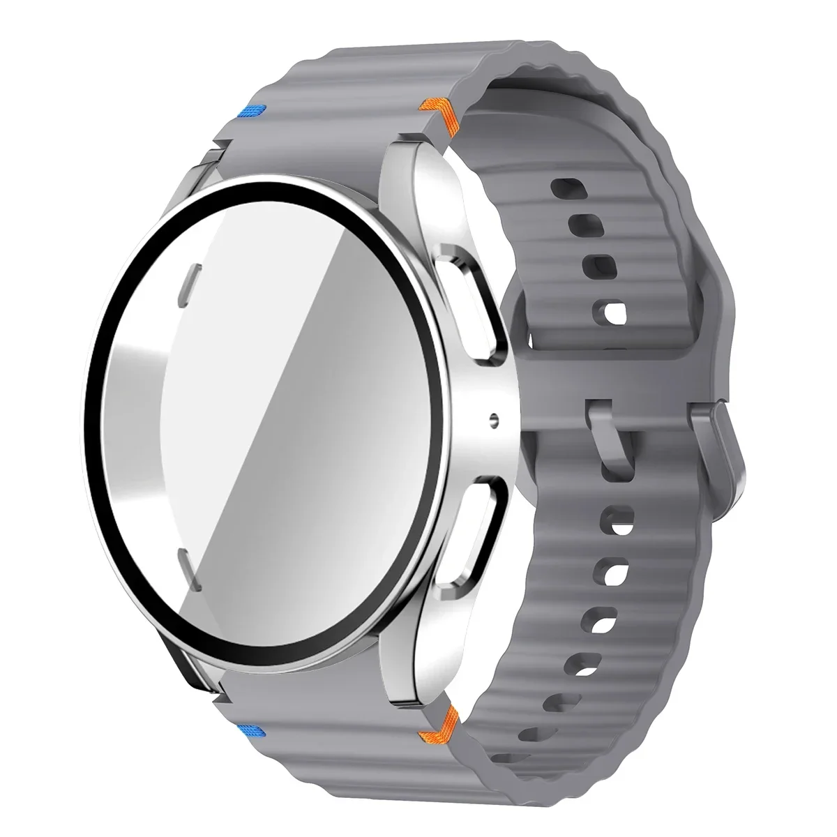 Enhanced Silicone Band and Bumper Case with Tempered Glass Screen Protector