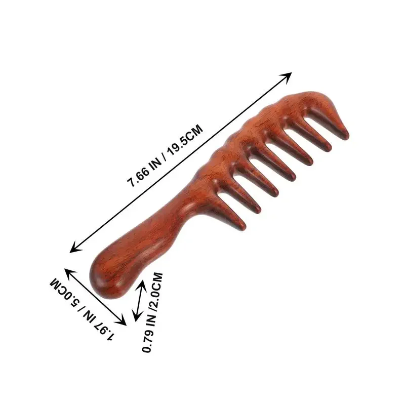 1Pc Meridian Massage Wood Hair Comb Hair Scalp Comb Massage Wide Teeth 19.5X5cm