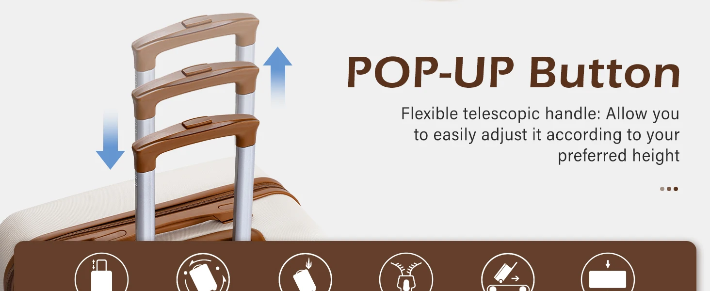 luggage with flexible telescopic handle