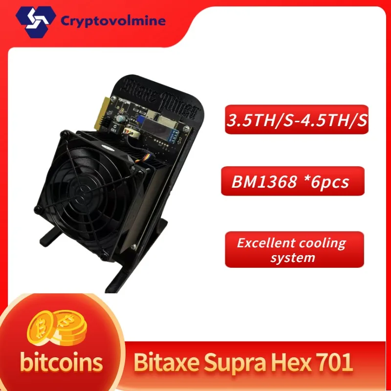 BITAXE GAMMA SUPRA HEX 701, Bitcoin Miner 3.5T 4.5T S BM1368 Asic Chip Lottery Solo Miner 150W Power Low Noise BTC Miner Black