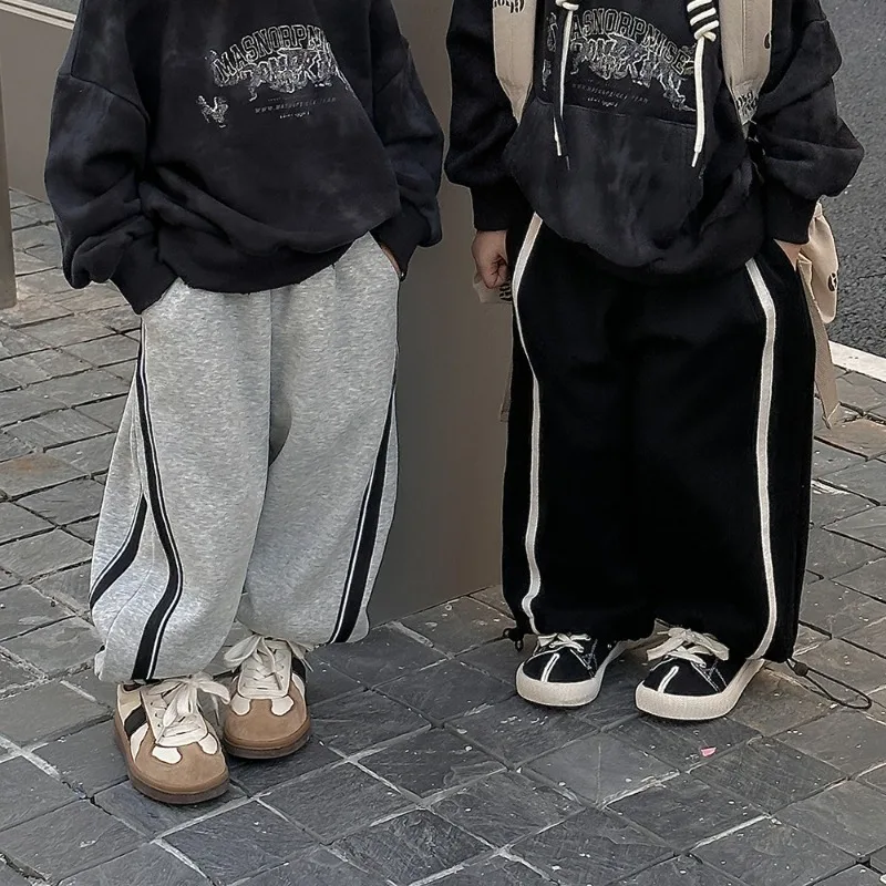 

2023 Spring Autumn New Boys and Girls Knit Sweatpants Baby Fashion Sports Style Casual Simple Pants Children Pants