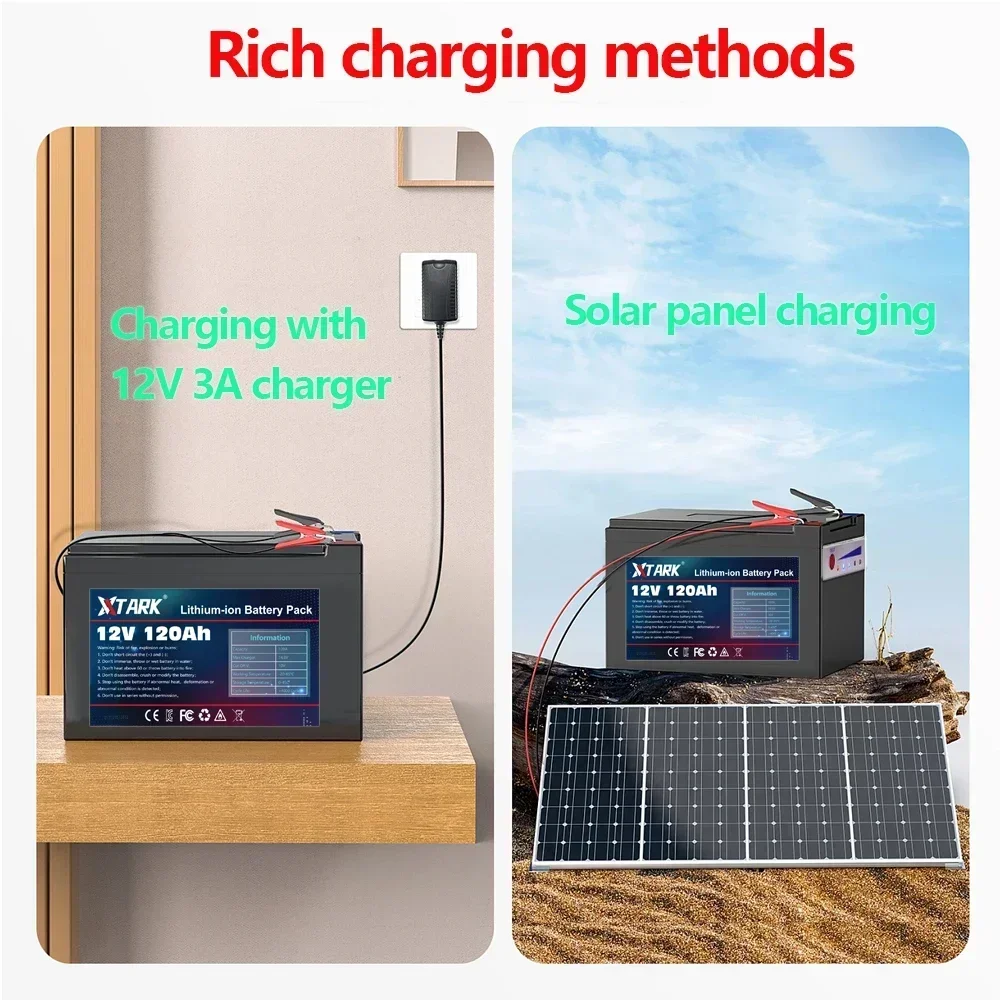 

Genuine Upgraded backup power supplies Battery 12V 120Ah Portable Rechargeable Battery Built-in Power display Port Charging