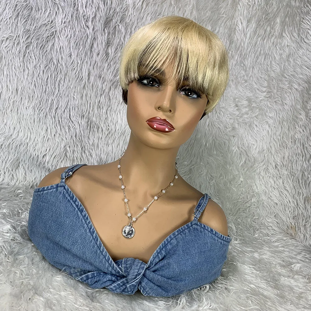 

Short Wigs Human Hair Straight Remy Brazilian Hair Pixie Cut Wig Full Mechanism Cheap Human Hair Perruque Cheveux Humain Wig