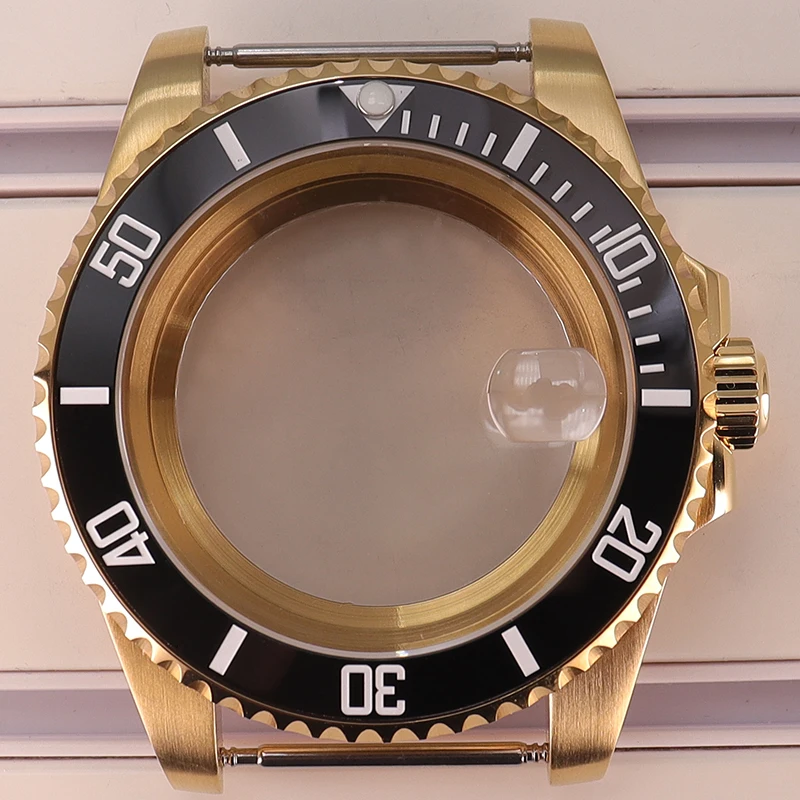 

Gold 40mm Watch Case Sapphire Crystal Glass for Seiko nh35 nh34 NH36 NH38 Eta 2824 Miyota 8215 Movement 28.5mm Dial GMT-MASTER