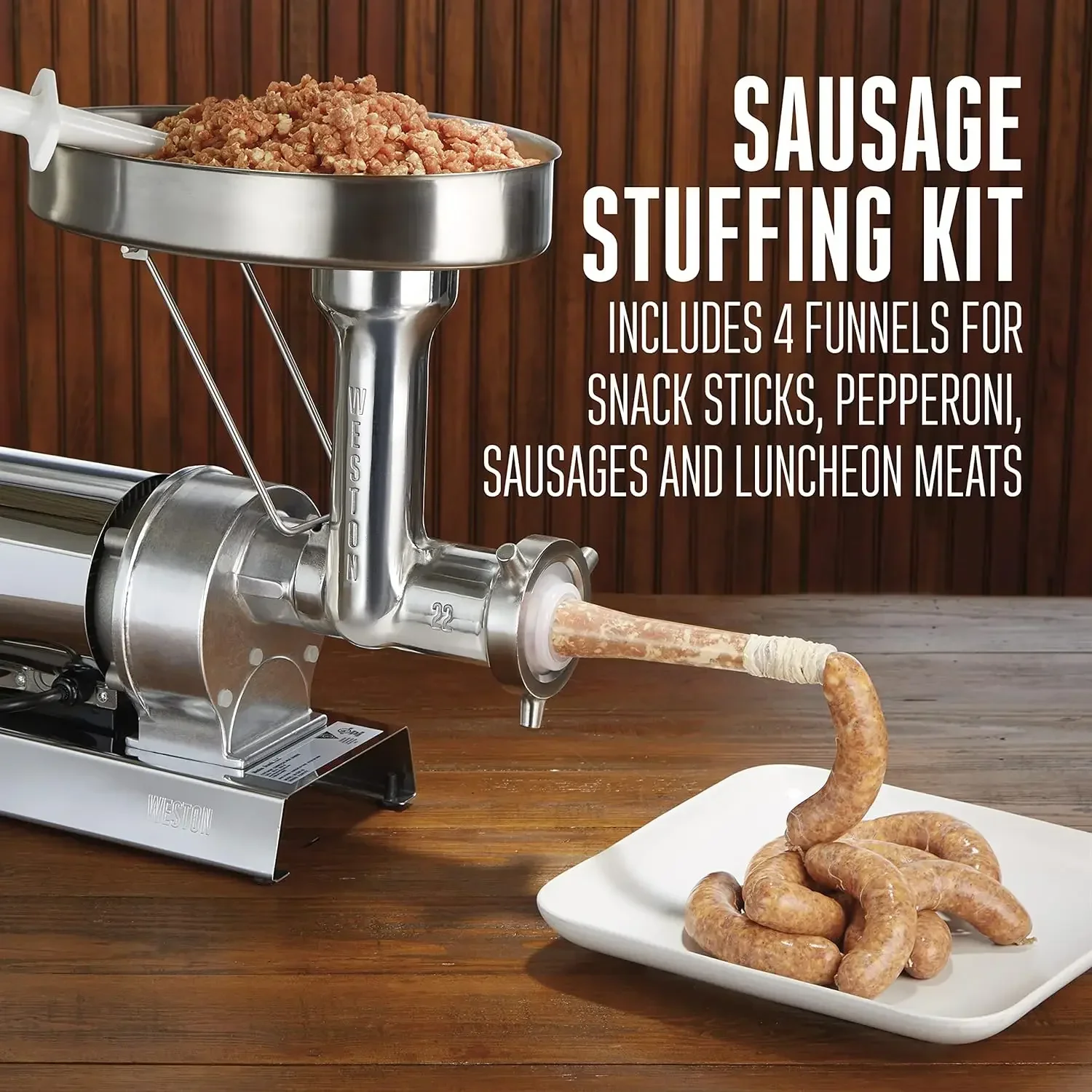 BRANDS Butcher Series Electric Meat Grinder & Sausage Stuffer, Commercial Grade 1 HP, 750 Watts