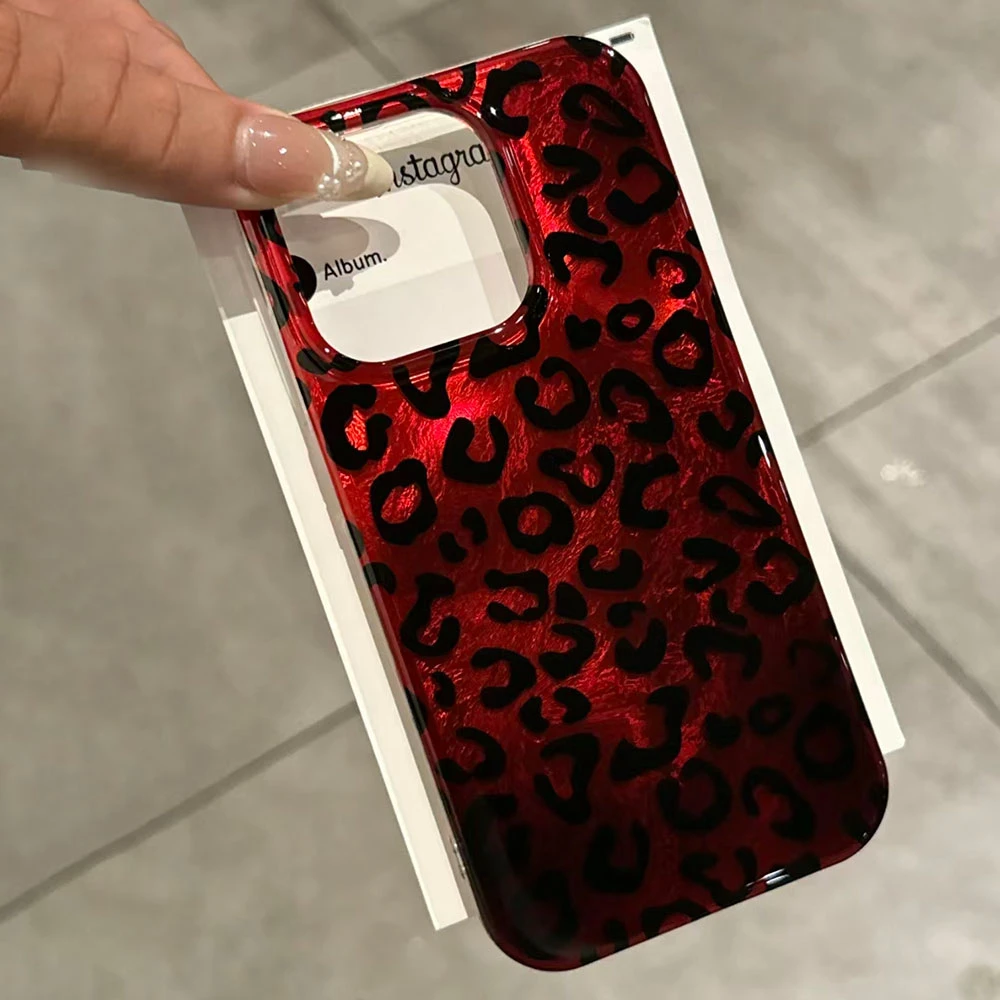 Vintage Red Leopard TPU Phone Case Cover