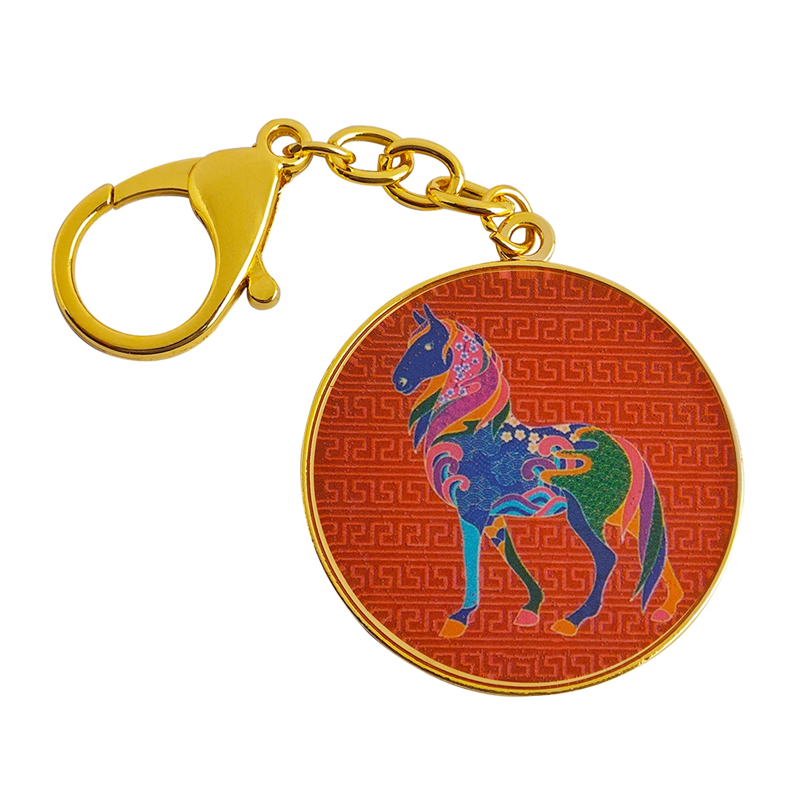 2025 Red horse keychain Horse Peach Blossom Good Rapport Amulet Keychain w5635 3