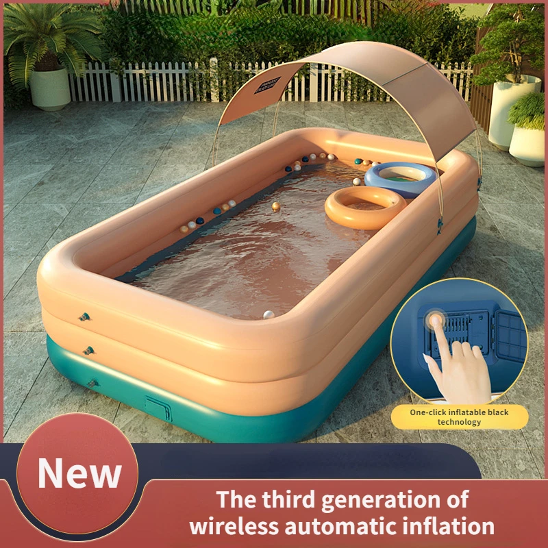 pvc-shade-wireless-automatic-inflatable-swimming-pool-home-children's-swimming-pool-baby-outdoor-plastic-shed-pool