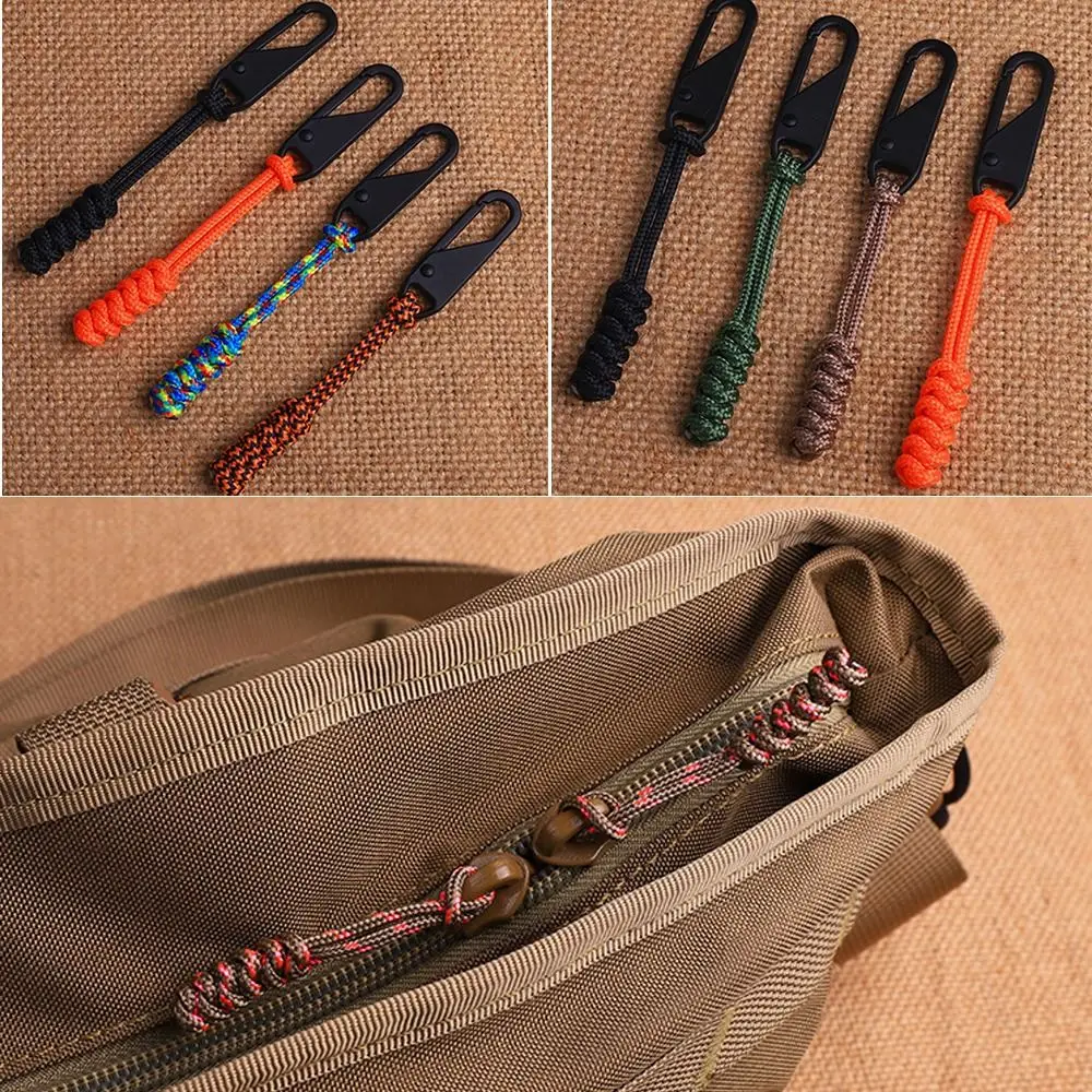 Durable Zipper Sliders Wear-resistant Umbrella Rope Woven Zipper Pull Head Replaceable Detachable Pull Rope Outdoor