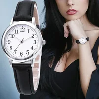 Women Quartz Watch Easy To Read Arabic Numerals Simple Dial PU Leather Strap Lady Candy Color  Reloj De Mujer Montre Femme 1