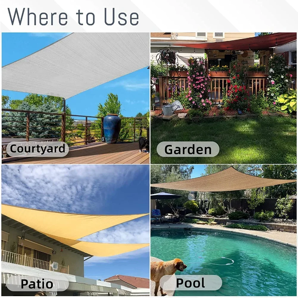 Outdoor Awnings Sun Shade Sail 4x2/4/5/6M Rectangle Curve Canopy Shades for Outdoor Patio Pergola Cover UV Blocking Canovas Cover