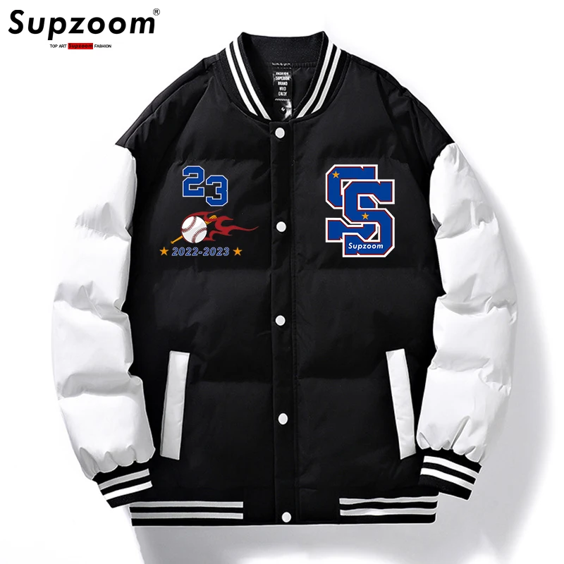 

Supzoom 2023 New Arrival Parka Thick Casual Regular Quilted Male Popular Clothes Patchwork Baseball Coat Short Winter Jacket Men
