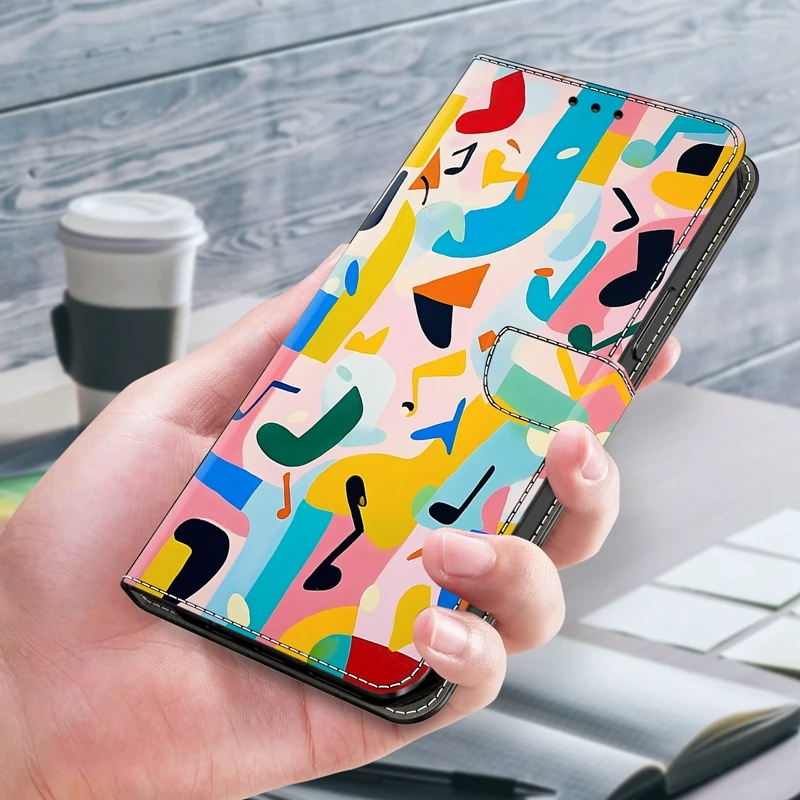 Stylish Painted Pattern Flip Wallet Case - Protective Cover