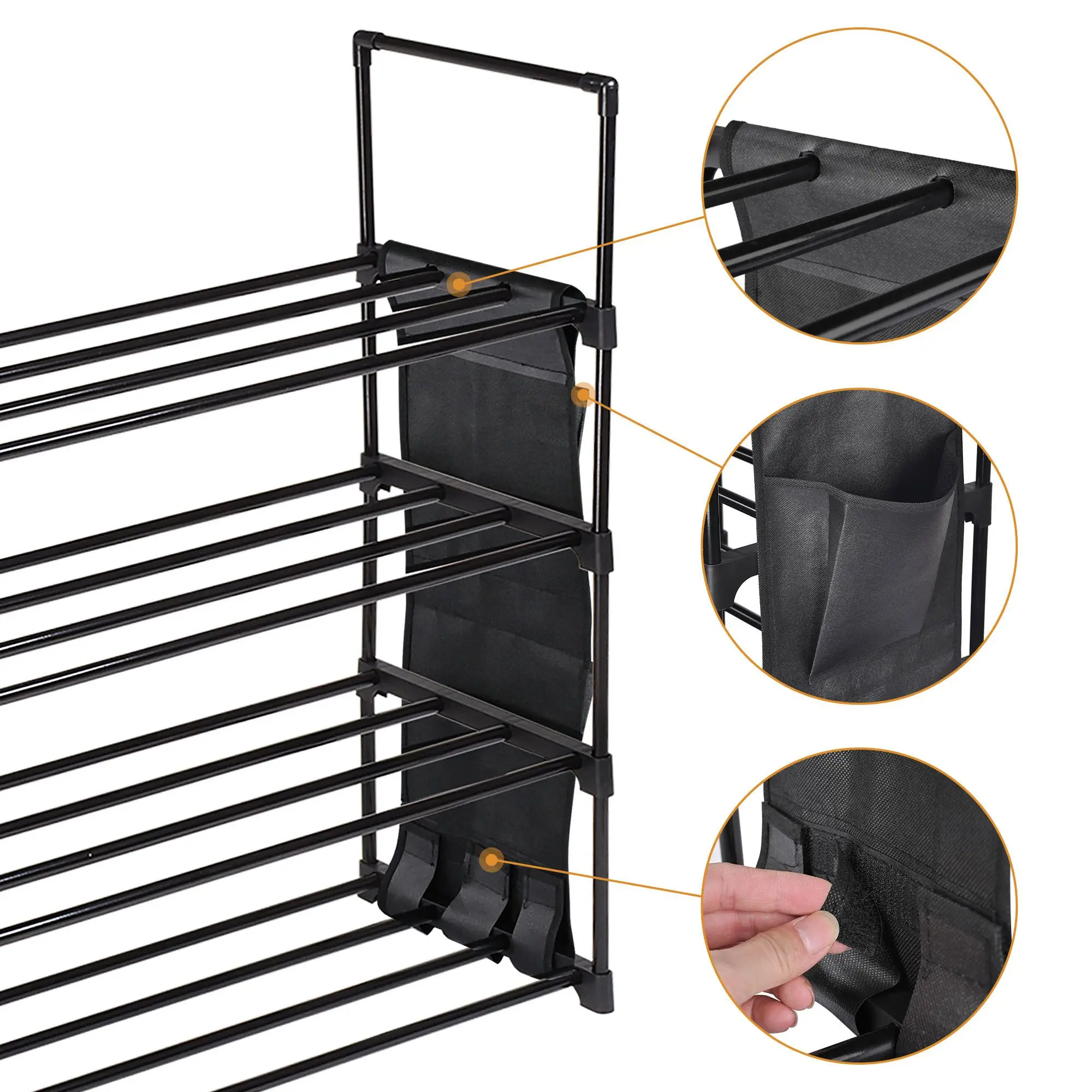 4-Tier Shoe Rack Organizer &ndash; Holds 16 Pairs, Tool-Free Assembly, Space-Saving Design for Entryway & Closet