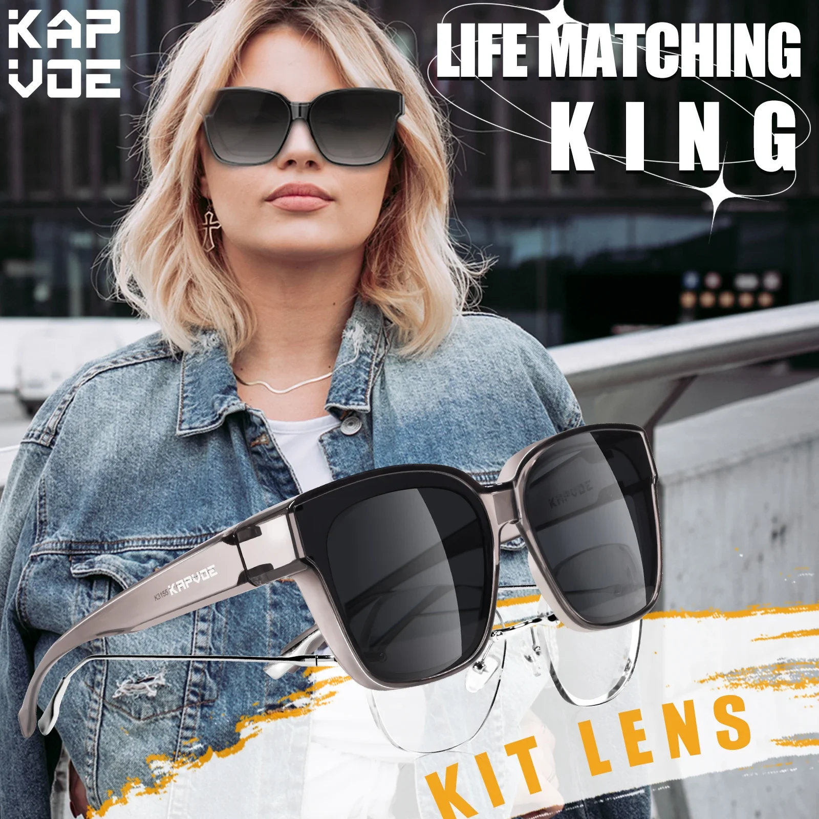 Kapvoe Fitover Sunglasses Oversized Hiking Eyewear Polarized for Glasses Men Glasses Shades for Driving Fishing Bicycle Goggles