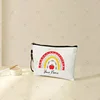 Custom Personalized Name Text Rainbow Makeup Bags Mistress Teacher's Gift Cute School Supplies Pencil Pouch Travel Toiletry Kits 2