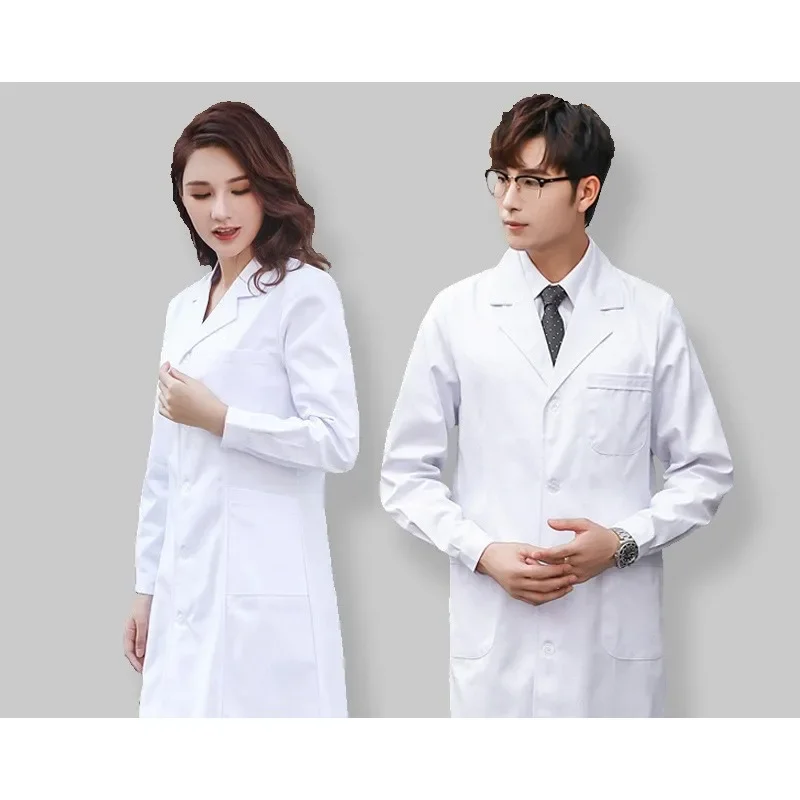 Coat Laboratory College Chemistry Nurse Overalls White Coat Female Long-sleeved Doctor's Uniform Male Short-sleeved Doctor Lab