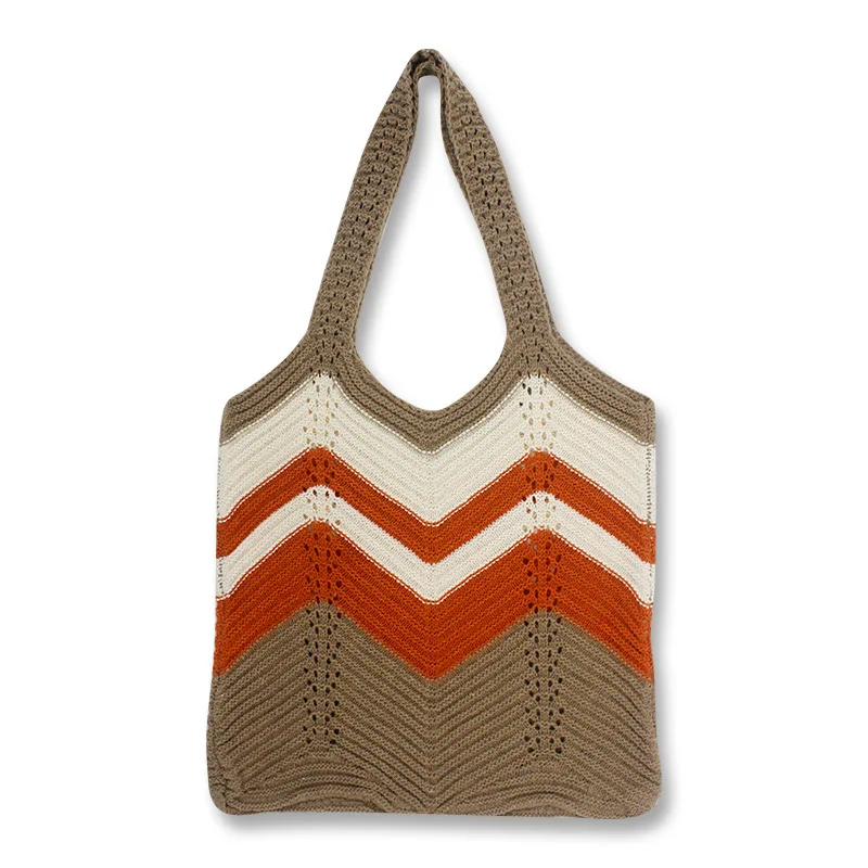 

Новая шерстяная вязаная сумка для покупок на плечо для женщин, винтажная модная хлопчатобумажная сумка-тоут для девочек, большая женская сумка