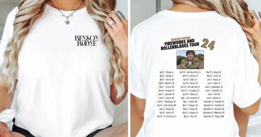 

Bensonn Бун ширтт, фейерверки и роликовые лезвия Worldd Tour 2 футболка