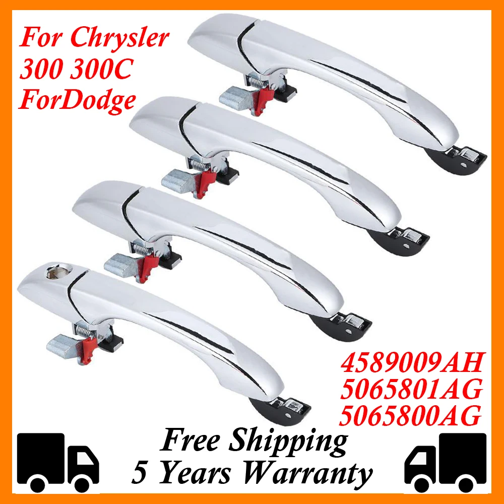 4 Pack Chrome Outer Door Handle For Dodge Magnum Chrysler 300 300C 4589009AH C13 - View #3