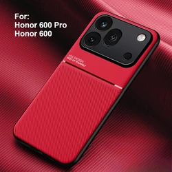 Luxury Leather Magnetic Ultra - Thin Shockproof Case Cover - Honor 600 Pro (Red)