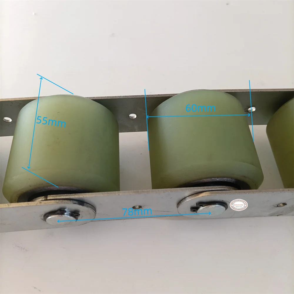 52626975 Escalator Handrail Tension Chain 6 Rollers for 9300 SJEC Pitch 78mm Wheel 60*55*6202 OD 60mm W 55mm Bearing 6202