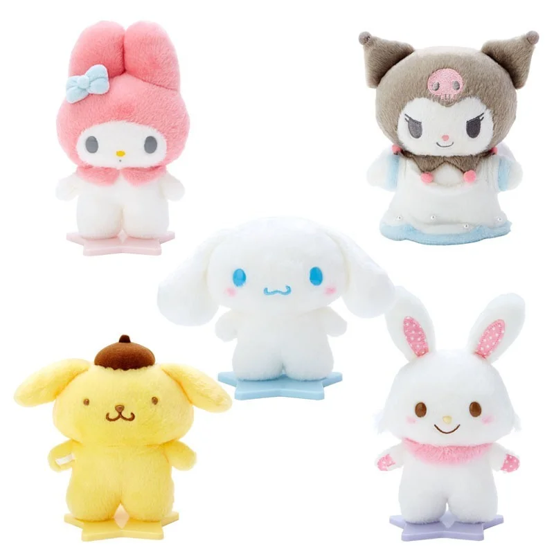 Аниме кавайная My Melody Cinnamoroll Purin Dog Kuromi стоячая плюшевая модель игрушки кукла милая