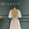 Mryarce 2022 Trending Detachable Statement Sleeves Plunging Neck Open Back Lace Wedding Dress Bridal Gowns 5