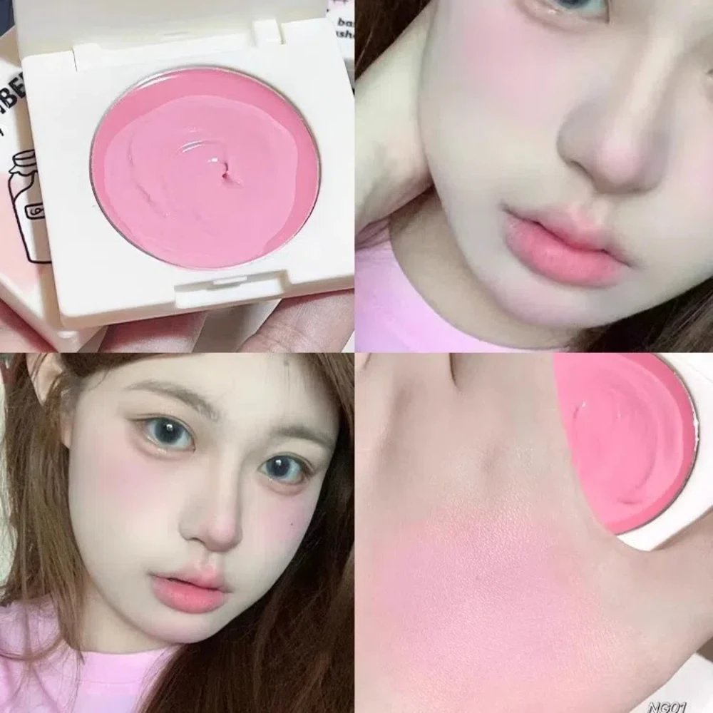 LEEMEMBER Milk Cream Blush Palette Nude Natural Expansion Color Cheek Bronzer Delicate Pigment Brighten Face Makeup Cosmetics 3