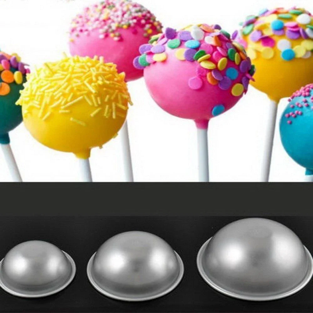 2Pcs Bath Bomb Cake Mold 3D Aluminum Alloy Ball Sphere Hemispherical Mold Foam Bath Salt Baking Pastry Mould Kitchen Accessories