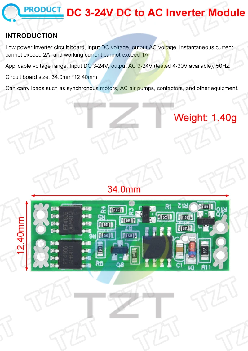 1/3PCS DC-zu-AC-Inverter-Modul, synchroner Motor, AC-Luftpumpe, DC-Antrieb, DC zu AC 24V DC-AC3 (anwendbar auf 12-24V) – Detail 1