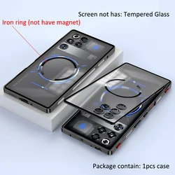 Aluminium Alloy Frame Bumper with Acrylic Back Case for ZTE nubia Red Magic 11S Pro (Black)