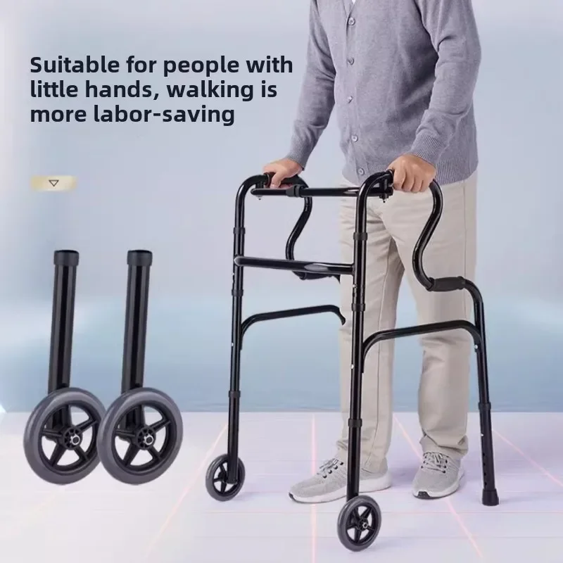 Elderly Walkers Can Sit Non-slip Medical Crutches, Aluminum Alloy Disability Mobility Aids Walking Carts Rehabilitation Walkers 6