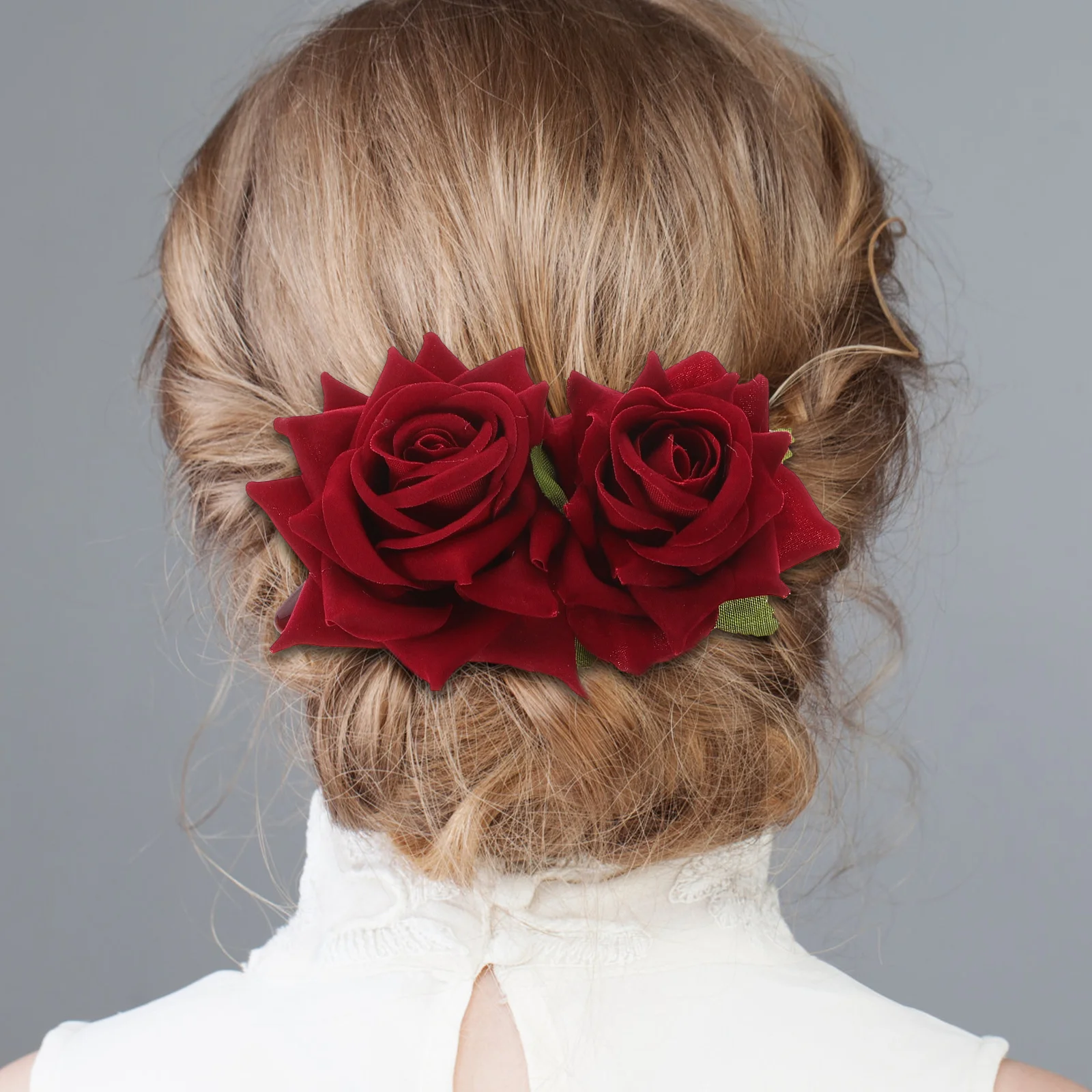 

Barrettes Girls Rose Hair Clip Bride Jewelry Color Accessory Bobby Pin Wedding Headdress