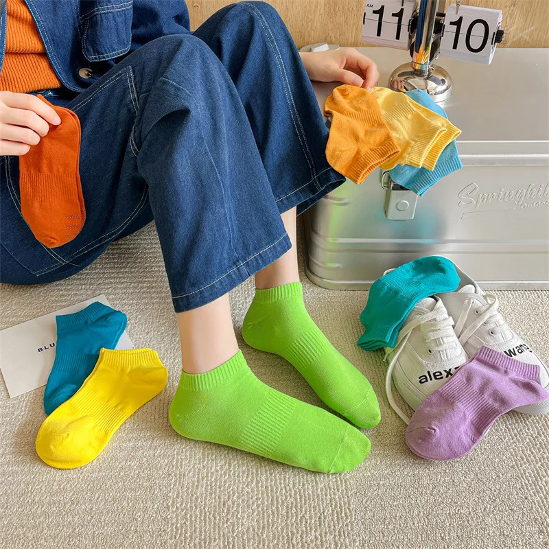 1Pairs Unisex Low Cut Socks Casual Plain Color Boat Socks Breathable Comfy Anti Odor Sweat-absorbing Summer Socks For Men Women