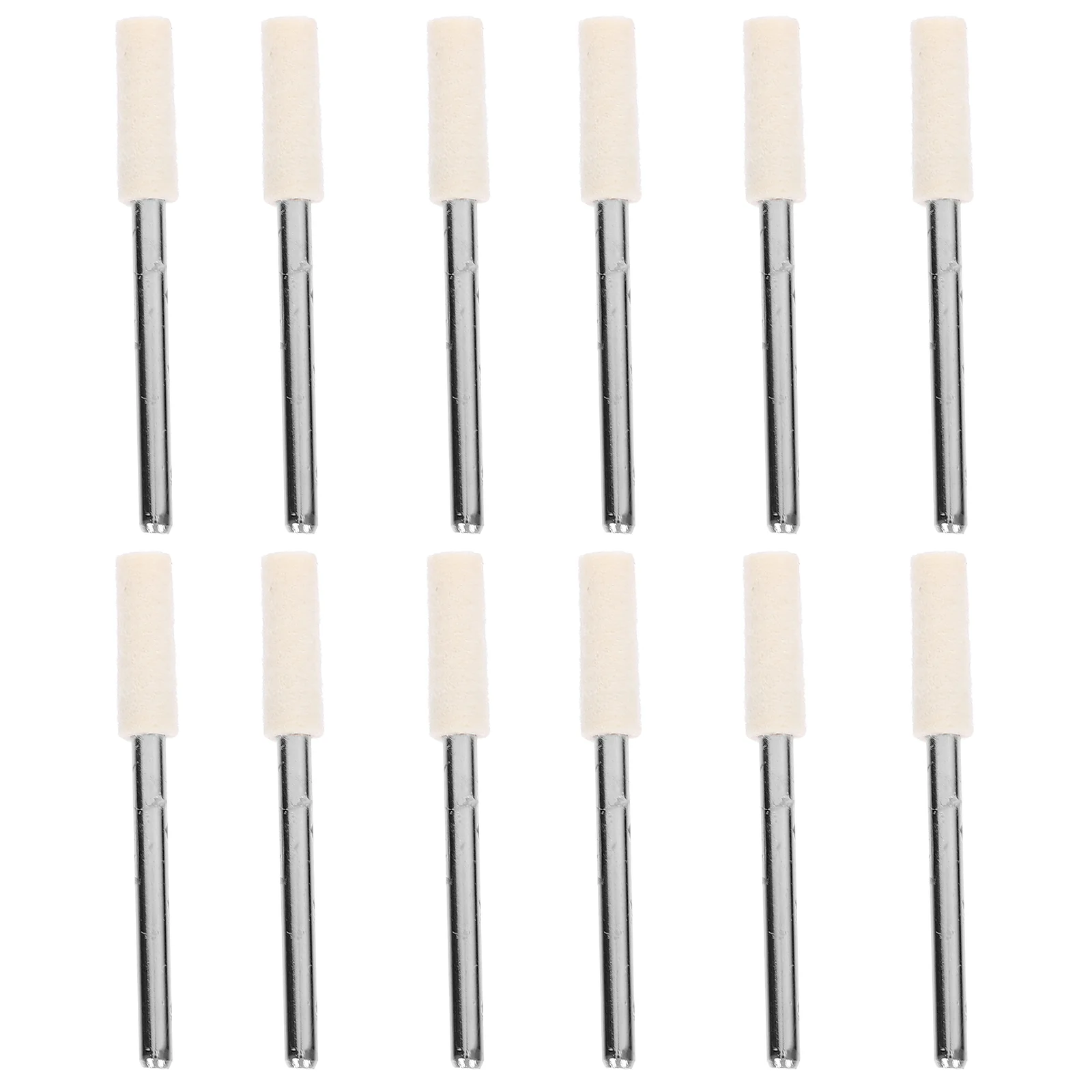 12 Pcs 3mm Wool Felt Polishing Drills Grinding Wheels for Jewelry Plastic Deburring Tools Watch Kit Nail Supplies