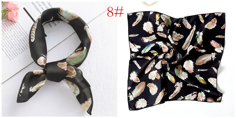 Dot Print Design Luxus Kleine 50 cm Platz Frauen Seidenschal Taschentuch Haarband Dekorieren Schals Bandana – Detail 26