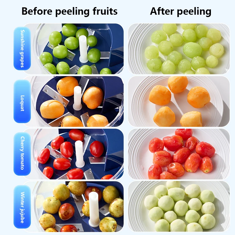 Automatic Electric Fruit Vegetable Peeler Machine For Home Kitchen Commercial Use Rechargeable Portable Grape Tomato Peeler Tool