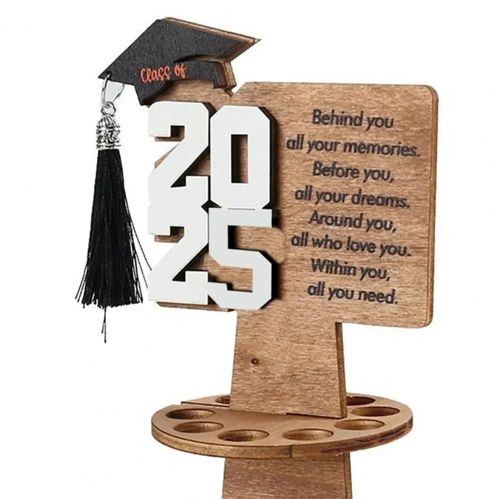 Graduation Wooden Money Holder Tower Double Layers Cash Storage Rack Class of Graduates Money Gift Grad Party Desktop Decor