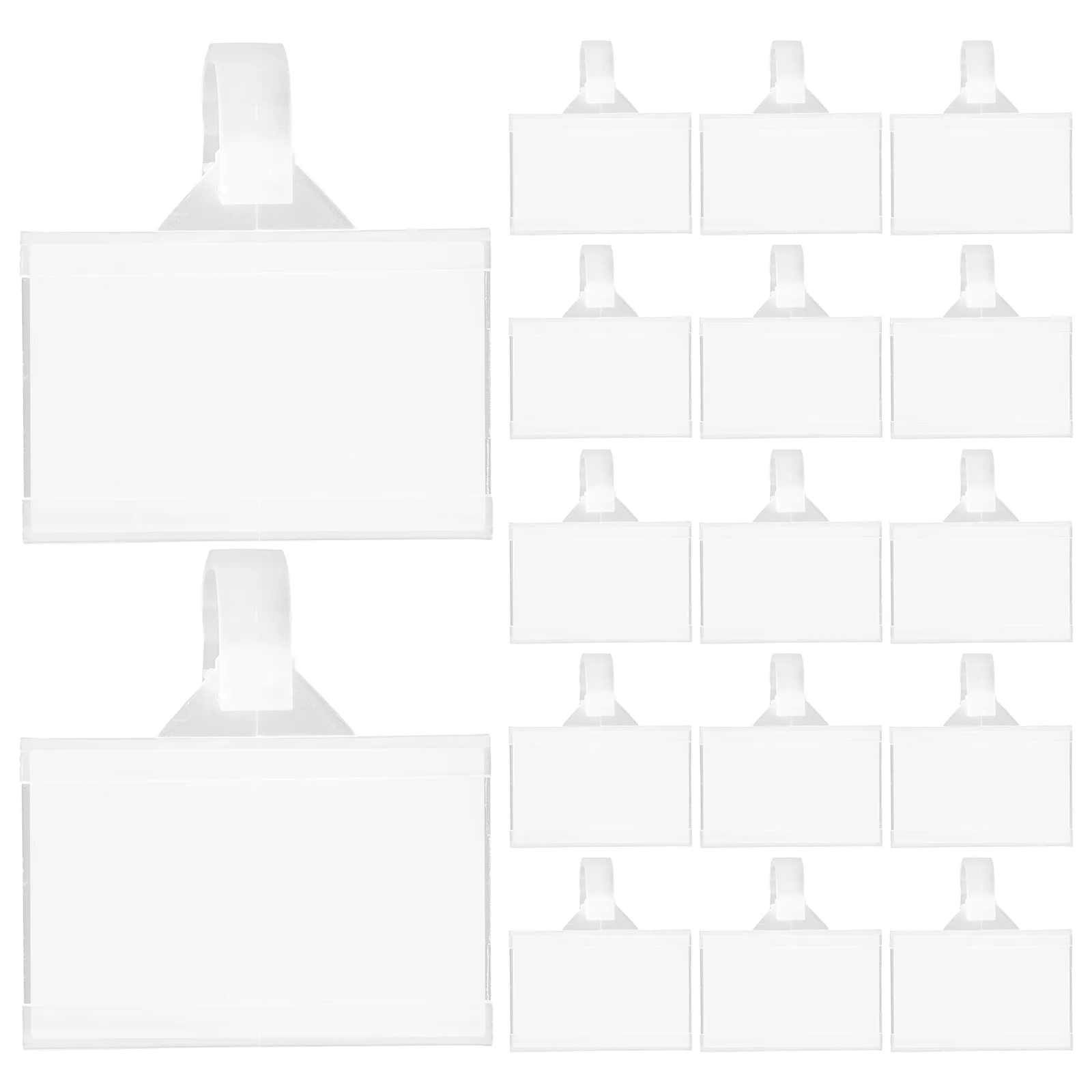 

100 Sets Transparent Product Price Tag Base Supermarket Display Card Clear Holder Labels Shelf Signs The Plastic