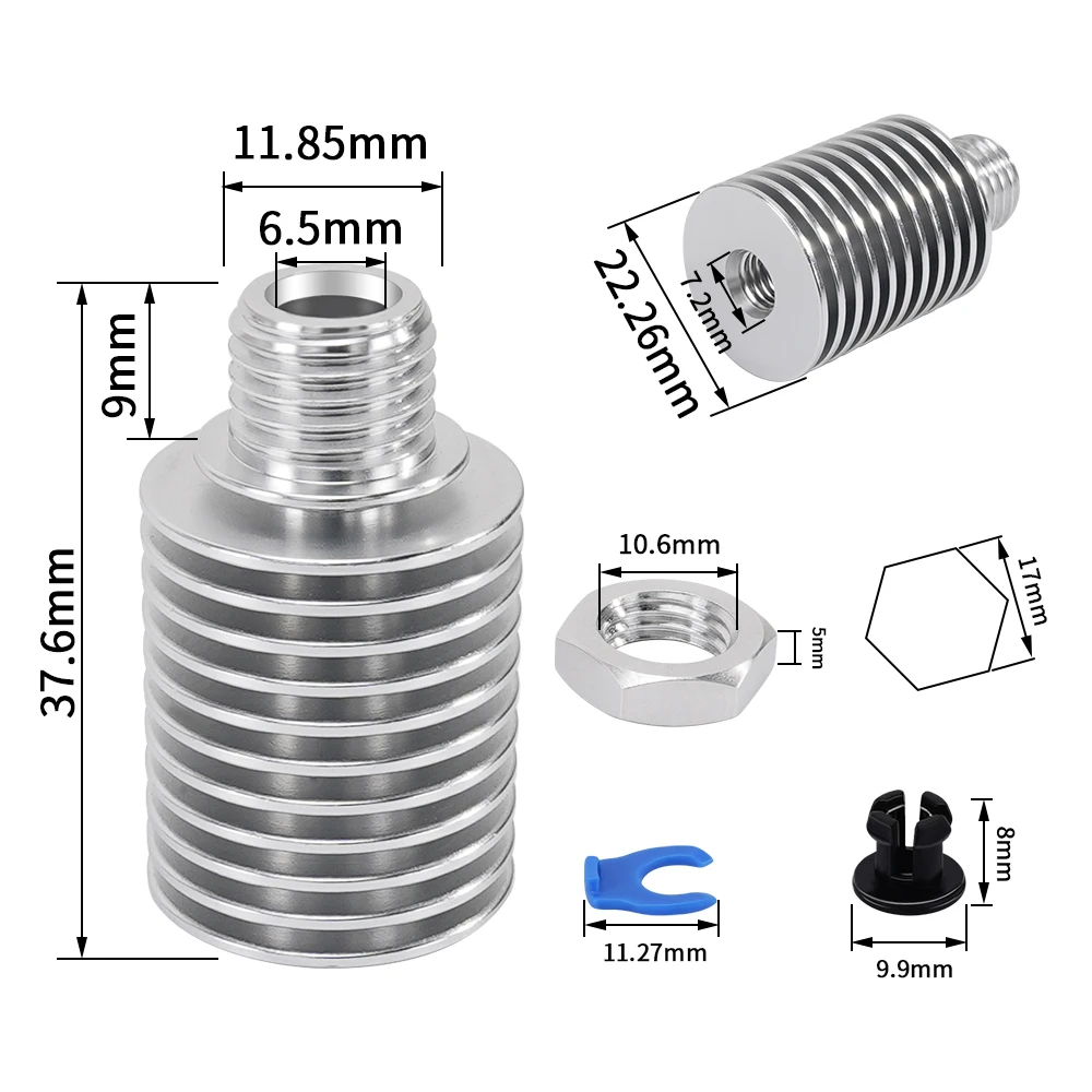 V6 Hotend 용 M12 E3D V6 방열판 라디에이터, 원격 보우덴 방열판 범위 1.75mm, 3D 프린터 부품 공급 타이탄 압출기, 2 개