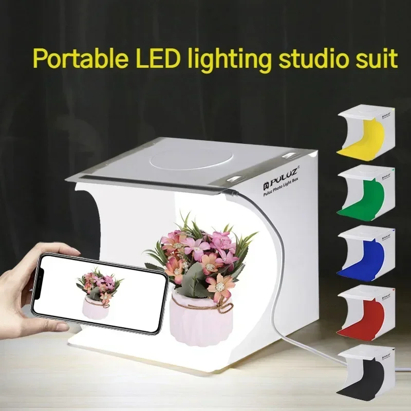 Desktop Photo Studio Tent Portable Tabletop Shooting Light Box Photography Studio Kits Led Lights Softbox Lightbox 6 Colors