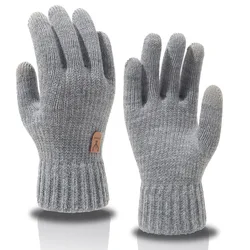 Winter Knitted Gloves Women Men Touchscreen High Quality Mittens Thicken Warm Wool Cashmere Outdoor Solid Business Gloves Unisex