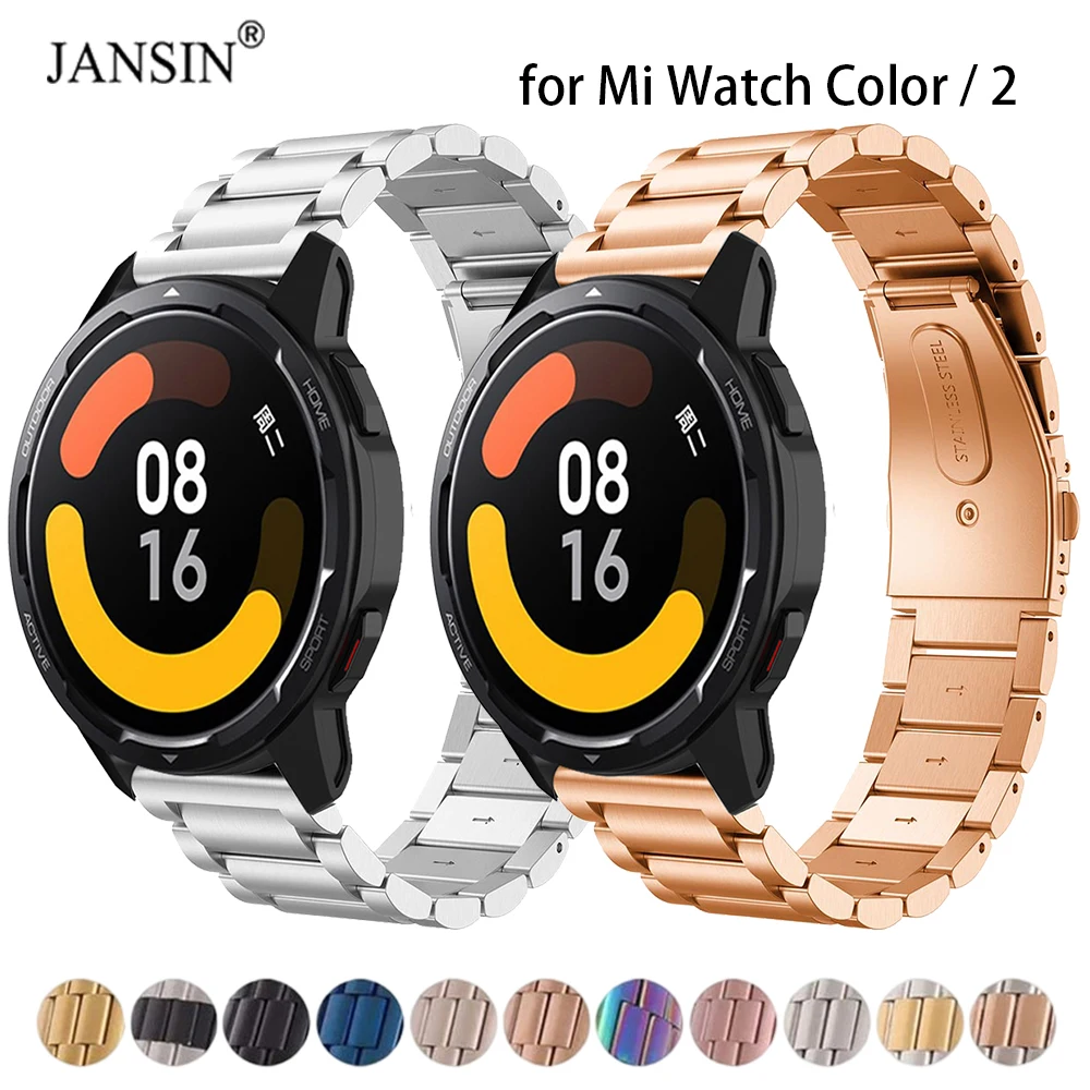 

Ремешок стальной для наручных часов Mi Watch Color 2 Color2, браслет из нержавеющей стали, цветной металлический браслет для Mi Watch