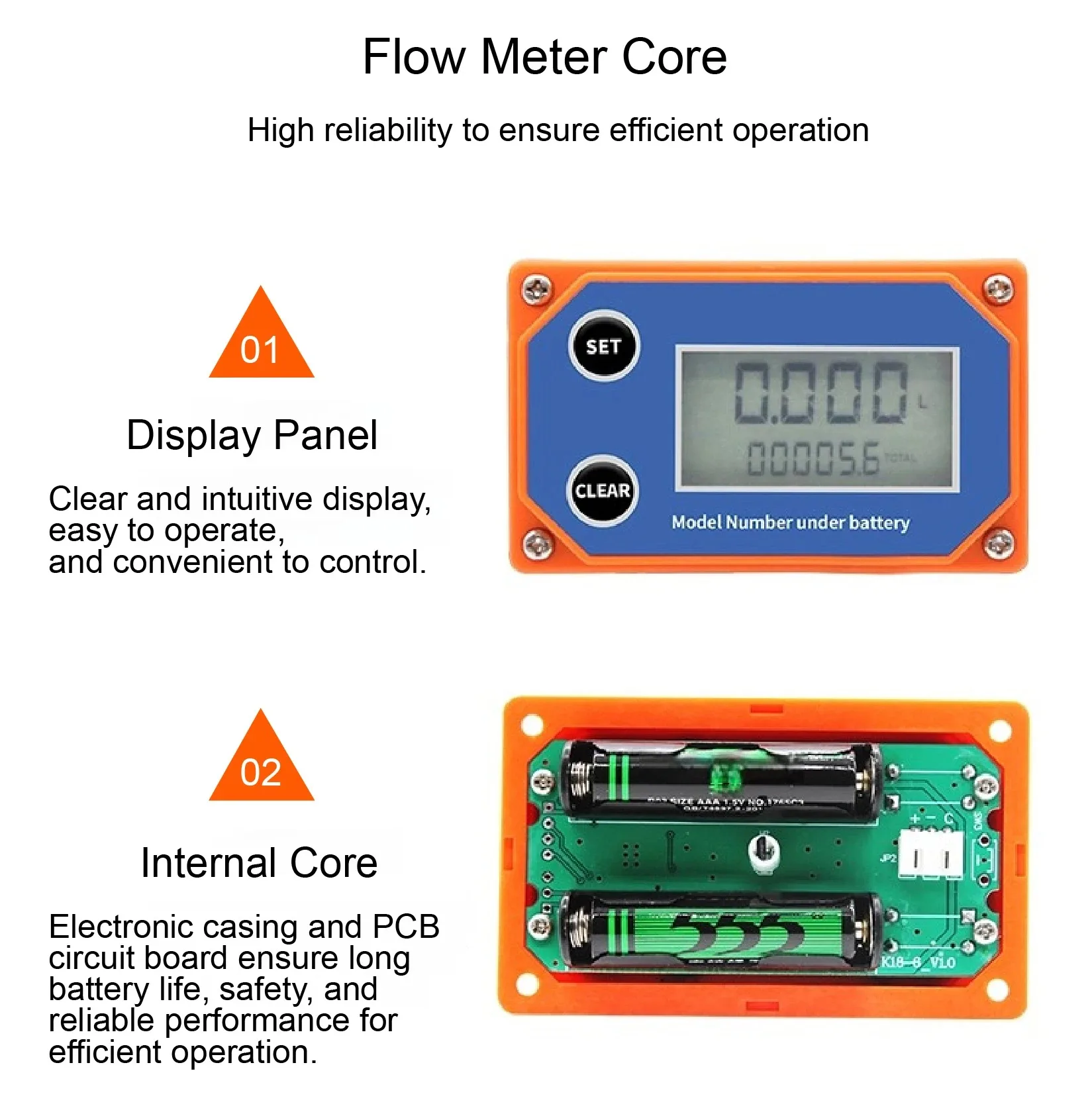 Intelligent Digital Flow Meter Stainless Steel Flowmeter LCD Display Electronic