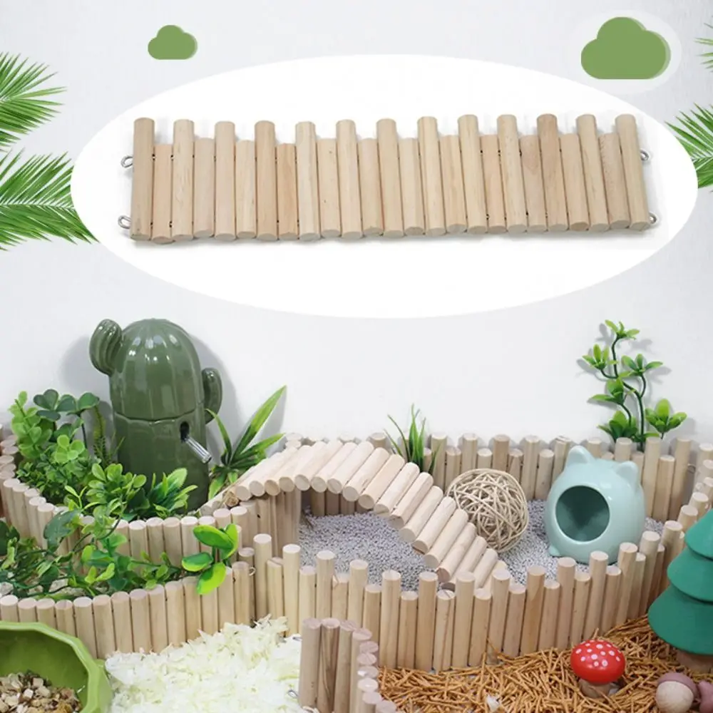 Hamster Cage Toy Bendable Wooden Climbing Ladder Multifunctional Habitat Decoration
